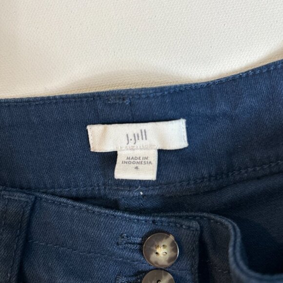 J. Jill High-Rise Cargo Cargos Women Size 4 | Navy Stretch Casual - Picture 10 of 11